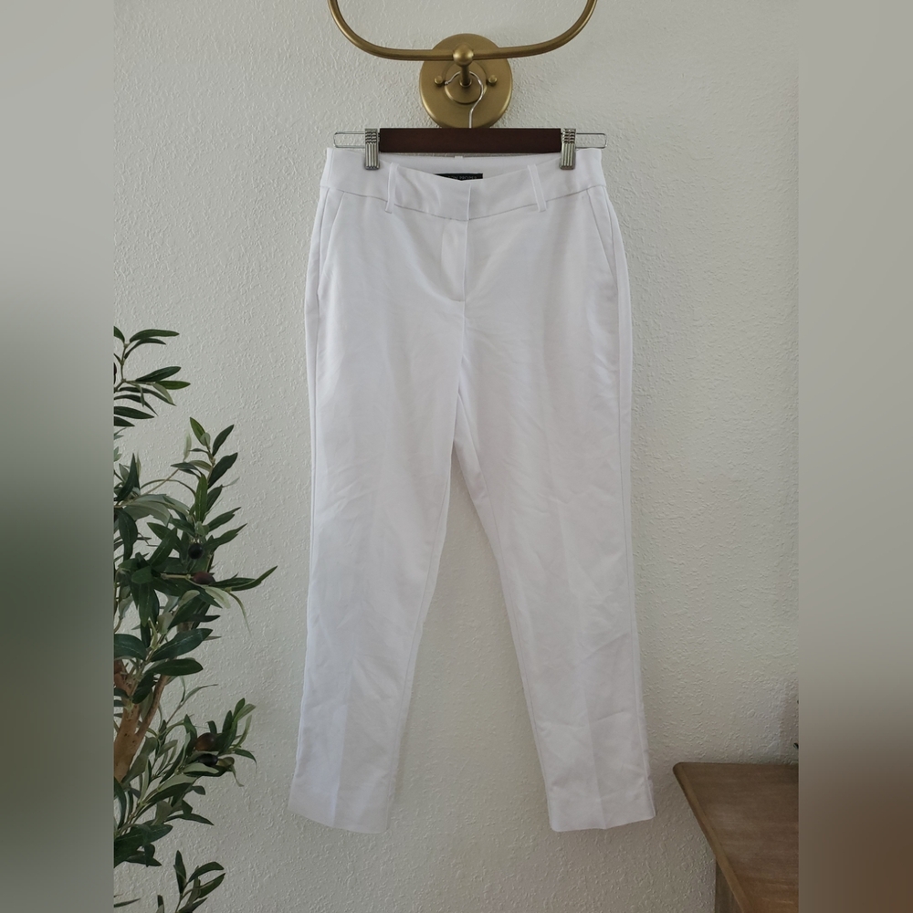 Boston Proper White Cropped Straight-leg Dress Pants Size 6